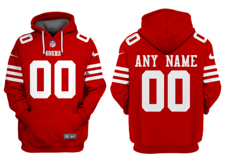 Men's San Francisco 49ers Active Player Custom Red Alternate Pullover Hoodie